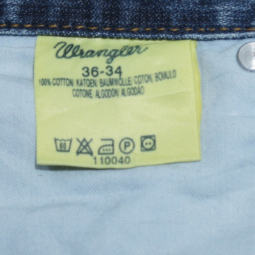 Wrangler Men's Blue Straight Leg Jeans 36W 34L Regular Fit