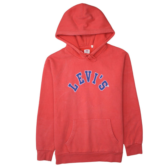 Levi's Women's Red Pullover Hoodie Size L Classic Logo Sweatshirt