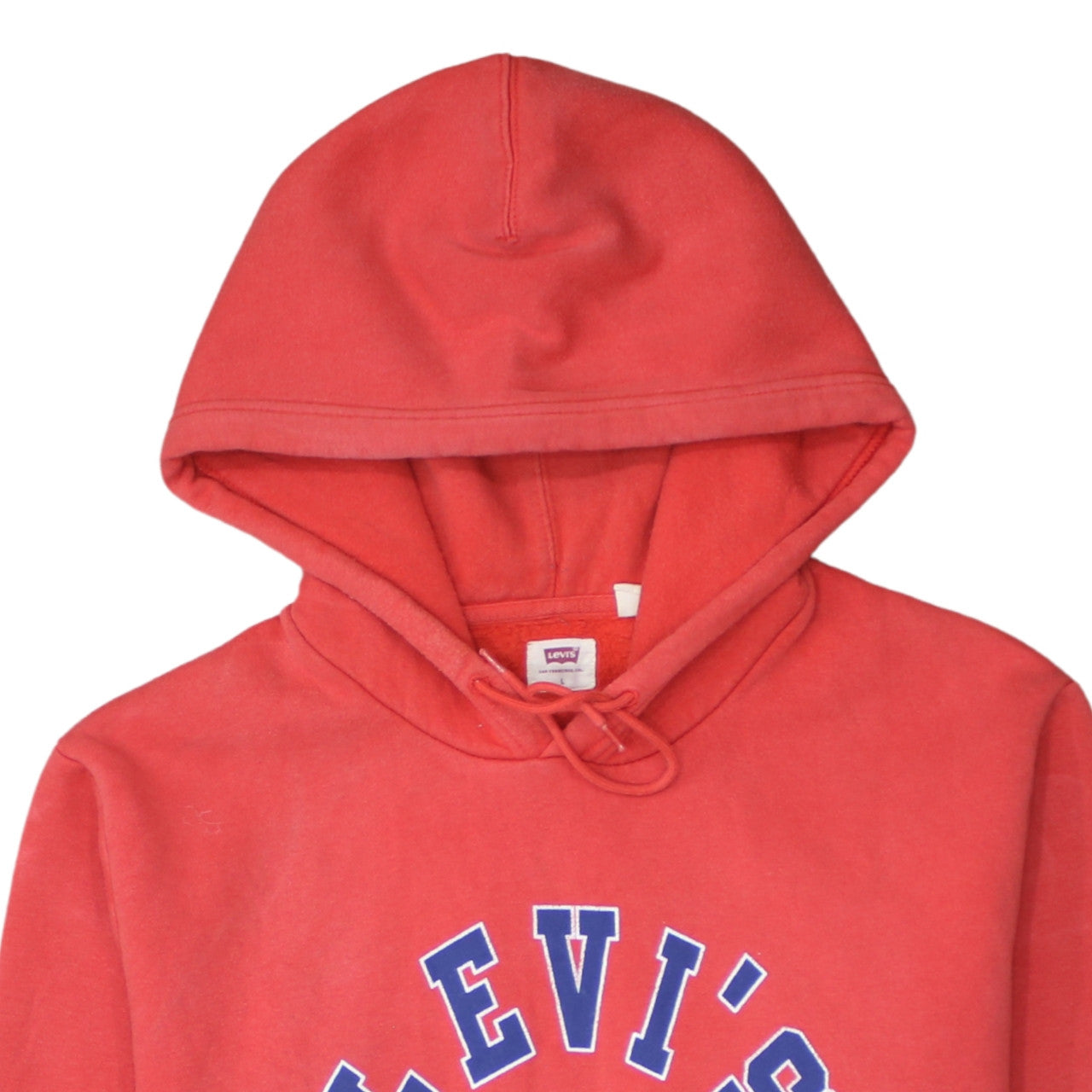 Levi's Women's Red Pullover Hoodie Size L Classic Logo Sweatshirt