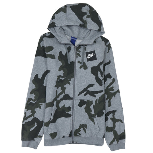 Nike Men's Grey Camouflage Full Zip Hoodie Size S