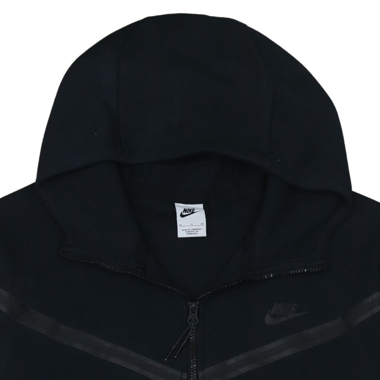 Nike Men's Black XL Full Zip Hoodie Cotton Blend