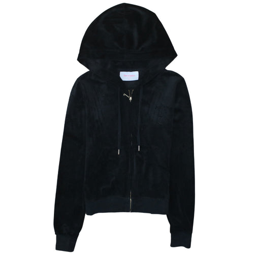 Juicy Couture Sport Women's Black XS Velour Full Zip Hoodie