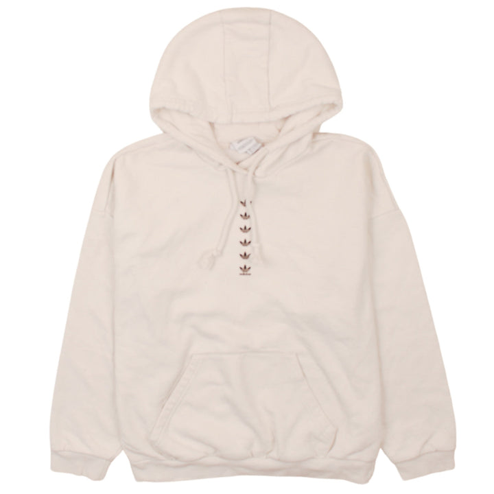 Adidas Women’s Beige Pullover Hoodie Size 10 Relaxed Fit Fleece