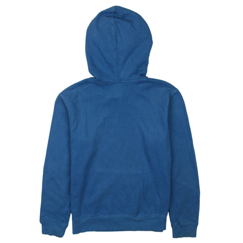 Champion Womens Blue Pullover Hoodie L Logo Graphic Cotton Blend