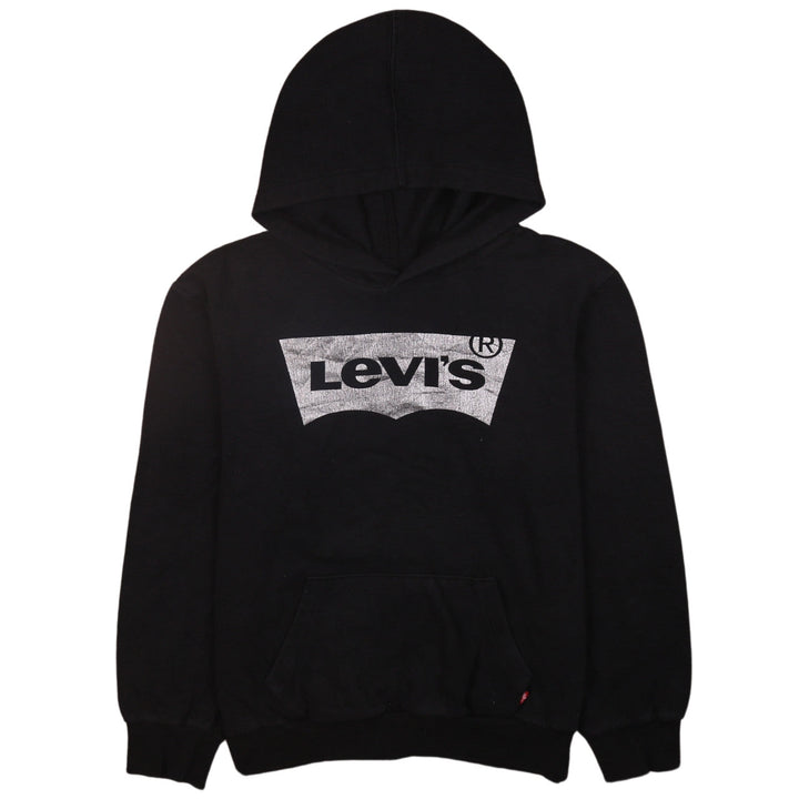 Levi's Boys Black Pullover Hoodie Size 12-13 Years Logo Fleece Sweatshirt