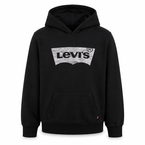 Levi's Boys Black Pullover Hoodie Size 12-13 Years Logo Fleece Sweatshirt