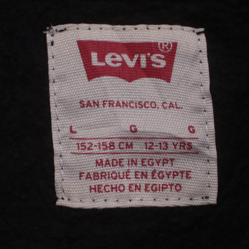 Levi's Boys Black Pullover Hoodie Size 12-13 Years Logo Fleece Sweatshirt