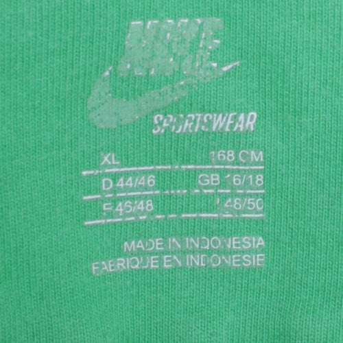Nike Womens Green Pullover Hoodie XL Relaxed Fit Sportswear