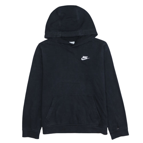 Nike Boys Black Pullover Hoodie XL 158-170cm Classic Logo Sweatshirt