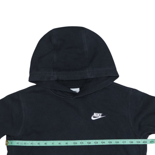 Nike Boys Black Pullover Hoodie XL 158-170cm Classic Logo Sweatshirt