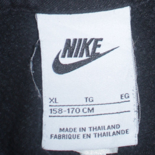 Nike Boys Black Pullover Hoodie XL 158-170cm Classic Logo Sweatshirt