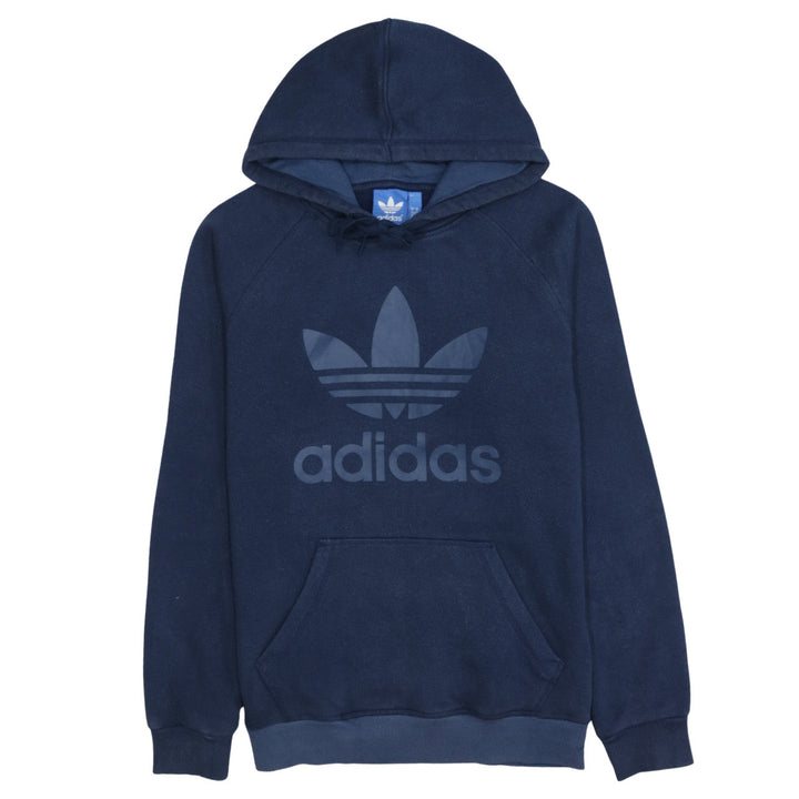 adidas Men's Blue Small Pullover Hoodie with Logo Print