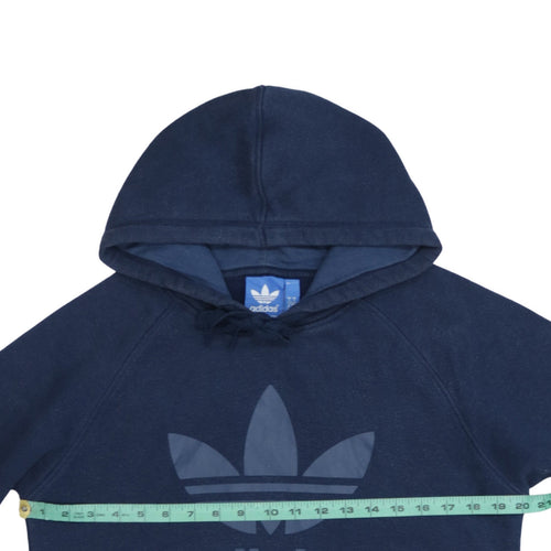 adidas Men's Blue Small Pullover Hoodie with Logo Print