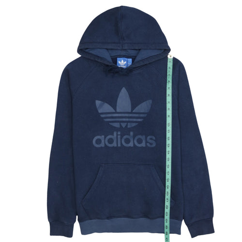 adidas Men's Blue Small Pullover Hoodie with Logo Print