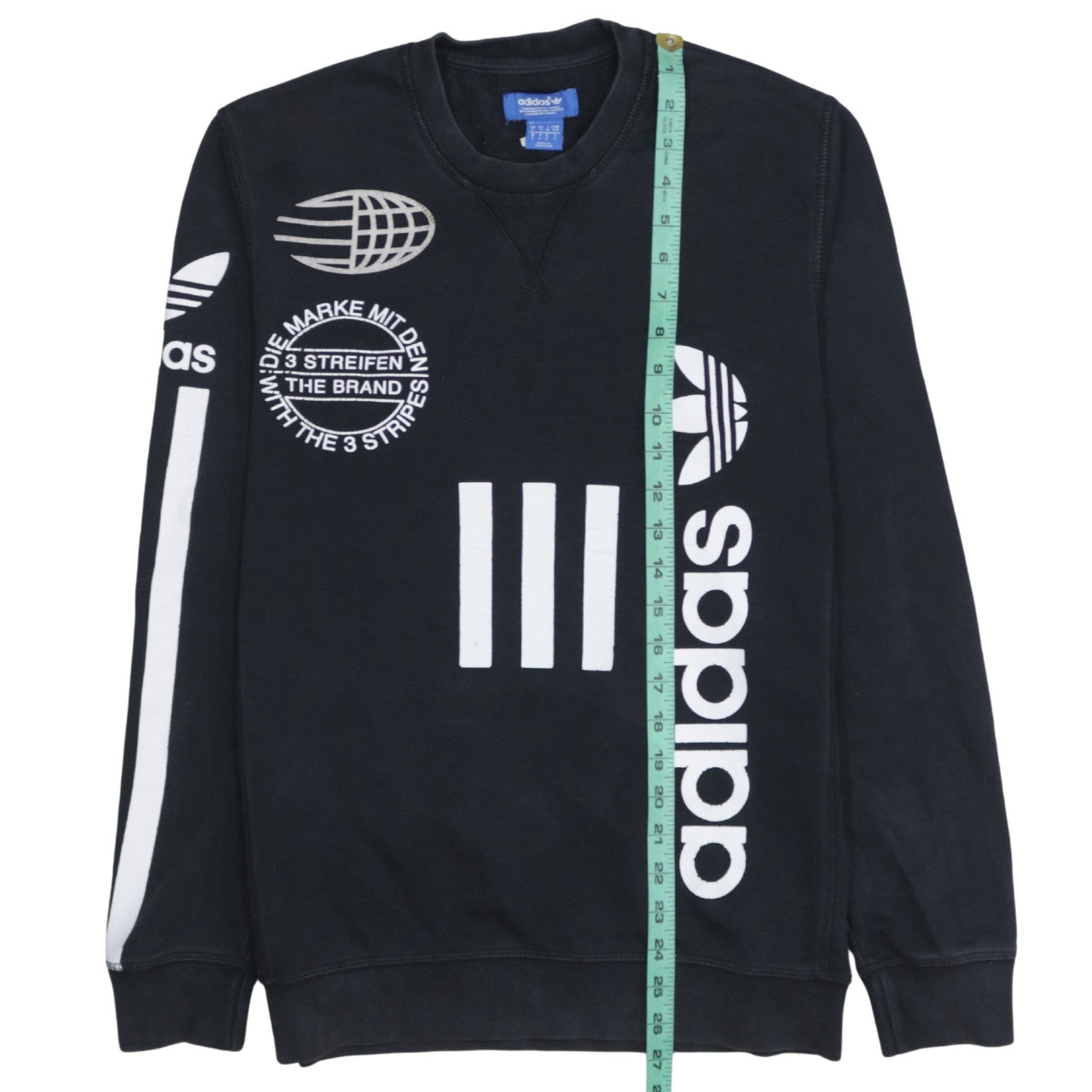 Adidas Men's Black Graphic Logo Crew Neck Sweatshirt Size S