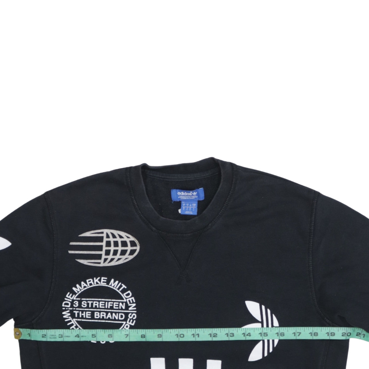 Adidas Men's Black Graphic Logo Crew Neck Sweatshirt Size S
