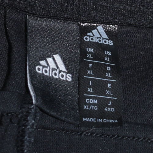 adidas Men’s Black XL Jogger Sweatpants Tapered Stretch