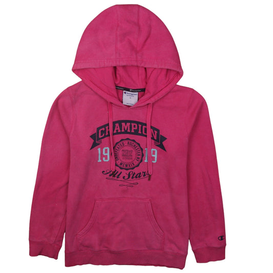 Champion Womens Pink Pullover Hoodie Size 14 Graphic Print