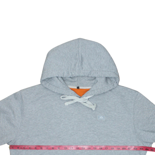 Alpha Industries Men's Grey 2XL Pullover Hoodie with Zip Pocket