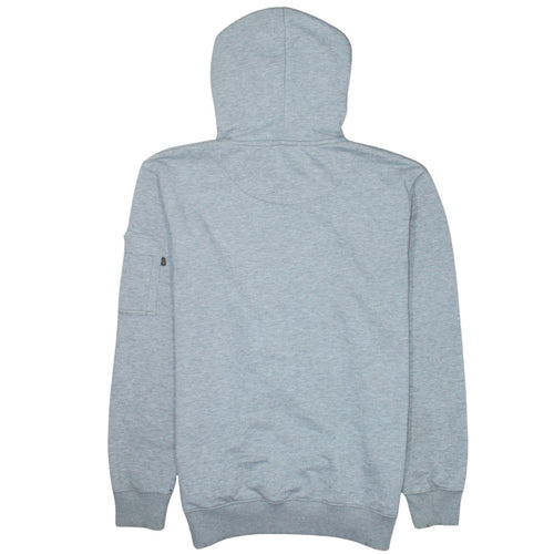Alpha Industries Men's Grey 2XL Pullover Hoodie with Zip Pocket