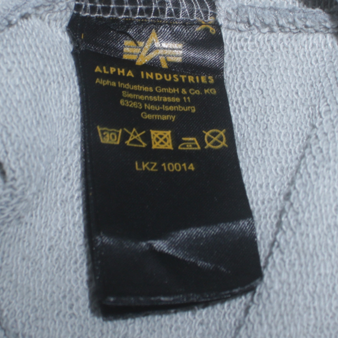Alpha Industries Men's Grey 2XL Pullover Hoodie with Zip Pocket