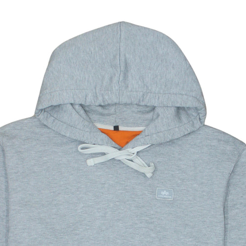 Alpha Industries Men's Grey 2XL Pullover Hoodie with Zip Pocket
