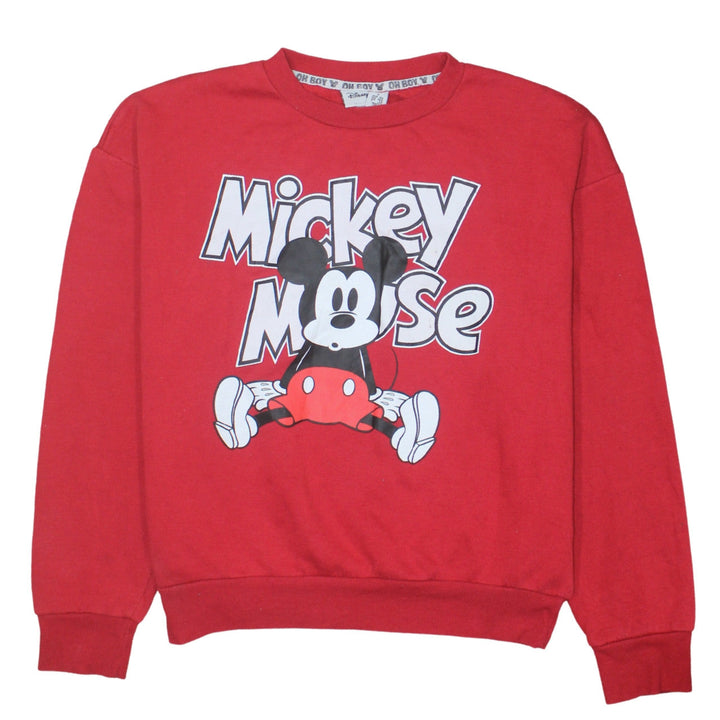 Disney Women's Red Mickey Mouse Pullover Sweatshirt Size 10/12