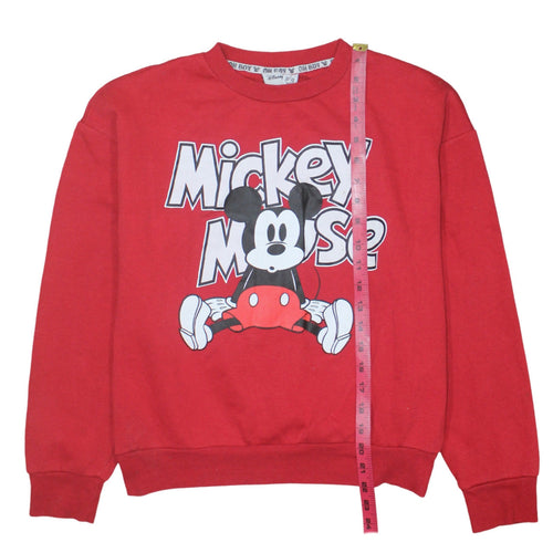 Disney Women's Red Mickey Mouse Pullover Sweatshirt Size 10/12
