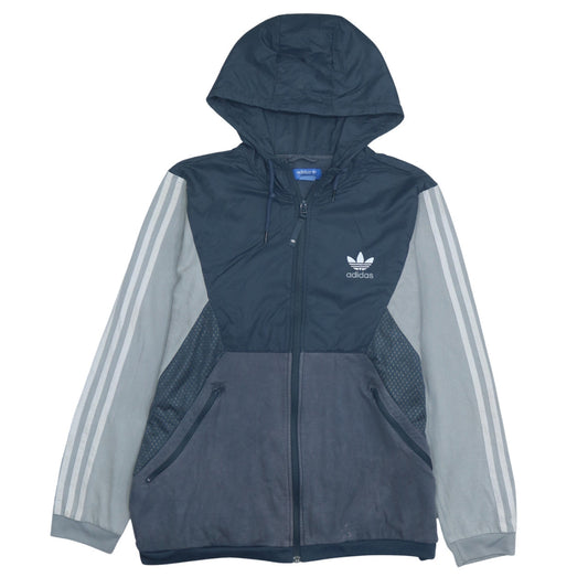Adidas Mens Blue Full Zip Hoodie L Regular Fit Sportswear