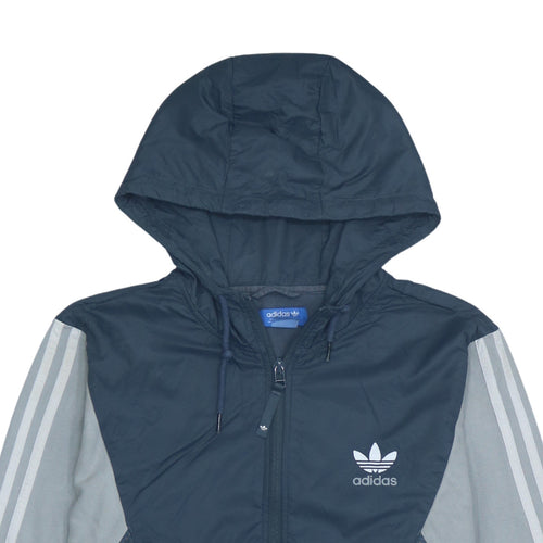 Adidas Mens Blue Full Zip Hoodie L Regular Fit Sportswear