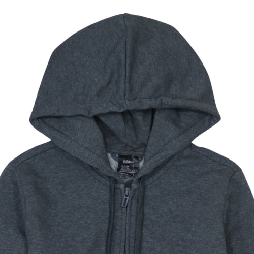Adidas Women’s Charcoal Full Zip Hoodie M 12-14 Pink Logo