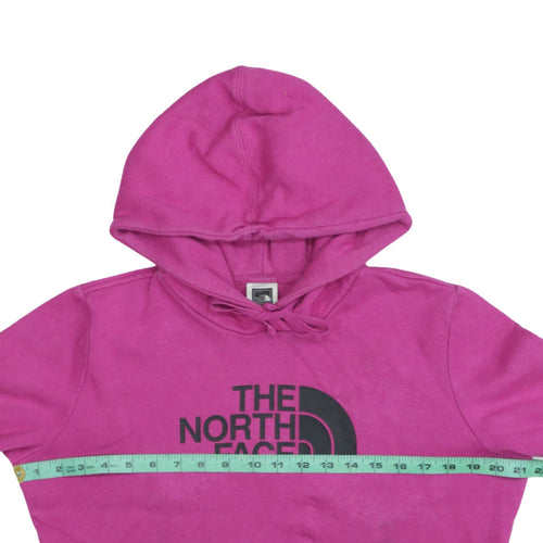 The North Face Womens Pink Pullover Hoodie M Relaxed Fit Logo Sweatshirt