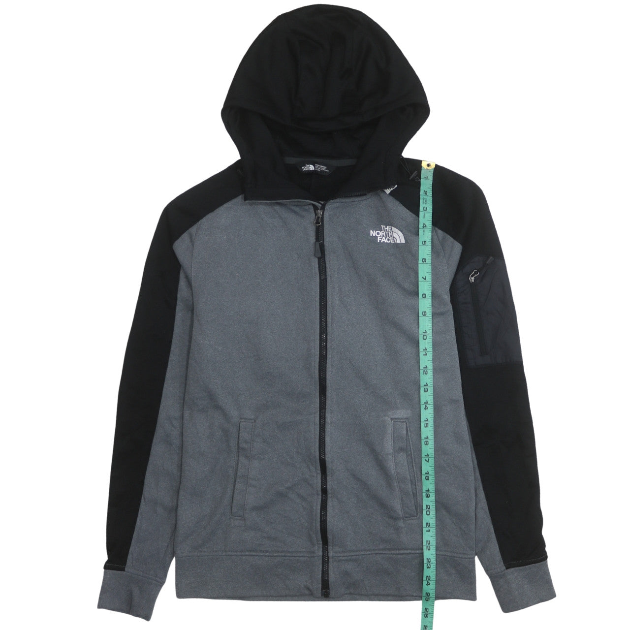 The North Face Men's Grey Full Zip Hooded Fleece Hoodie XS