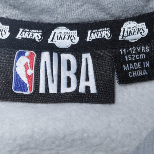 NBA Los Angeles Lakers Boys Grey Pullover Hoodie 11-12 Years Graphic Print