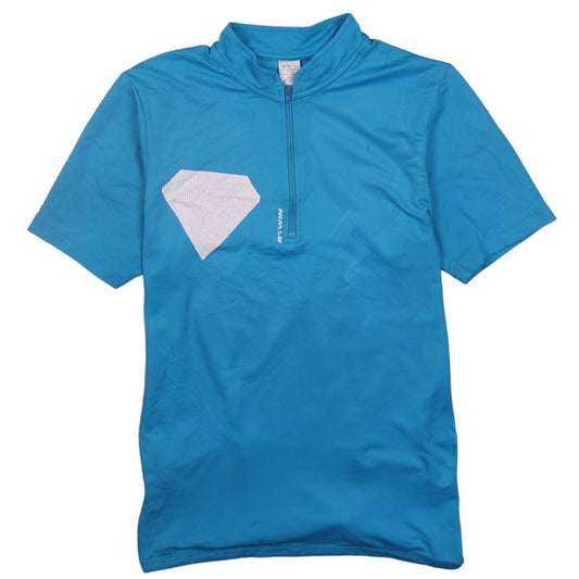 Decathlon Men's Blue Cycling 1/4 Zip Jersey T-Shirt Size M