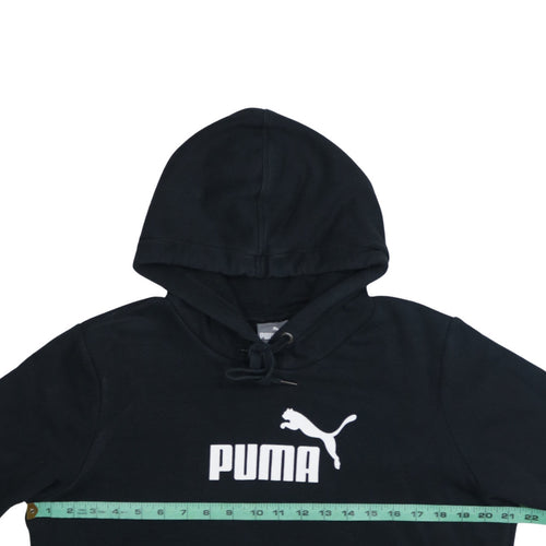 Puma Women's Black Pullover Hoodie Size L Cotton Blend Logo Design