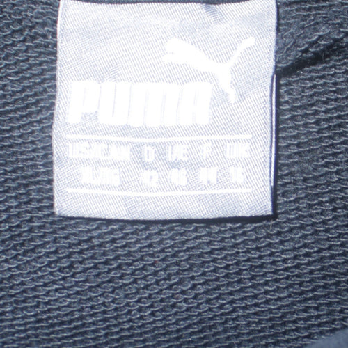 Puma Women's Black Pullover Hoodie Size L Cotton Blend Logo Design