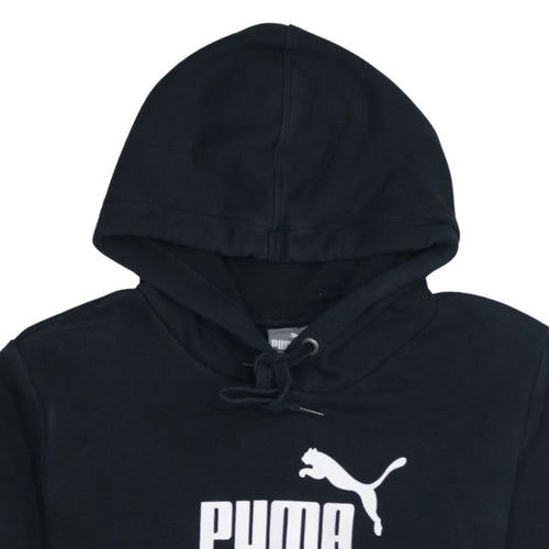 Puma Women's Black Pullover Hoodie Size L Cotton Blend Logo Design