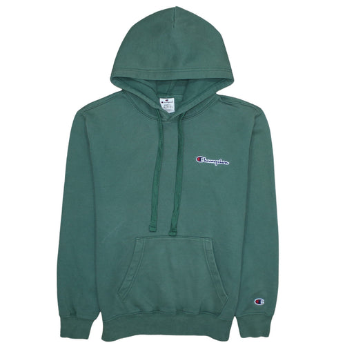 Champion Men's Green Pullover Hoodie Small Embroidered Logo Fleece