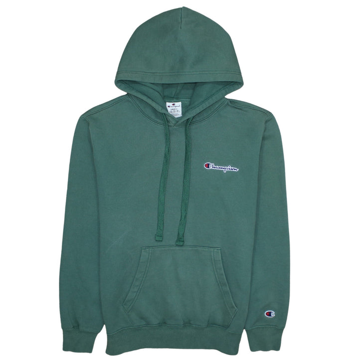 Champion Men's Green Pullover Hoodie Small Embroidered Logo Fleece