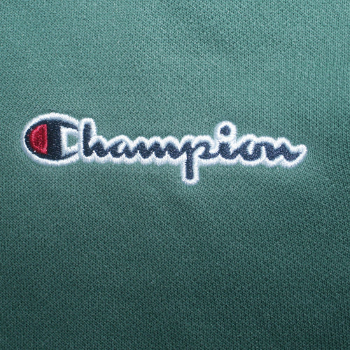 Champion Men's Green Pullover Hoodie Small Embroidered Logo Fleece