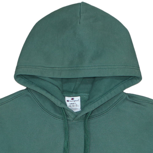 Champion Men's Green Pullover Hoodie Small Embroidered Logo Fleece