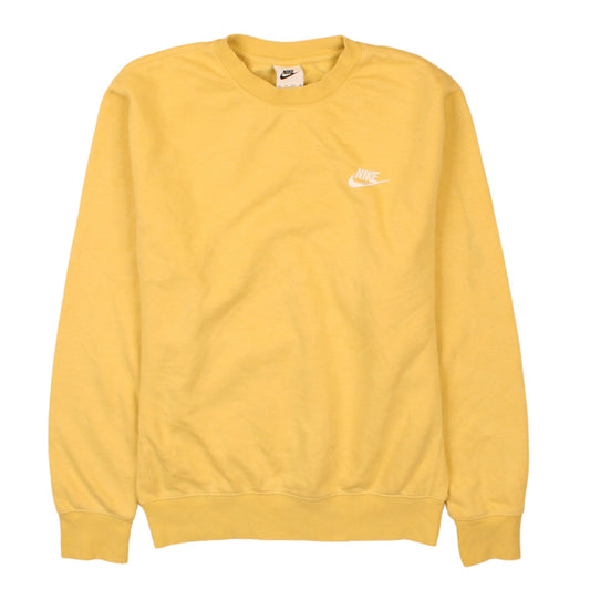 Nike Men's Yellow XS Pullover Crew Neck Fleece Sweatshirt