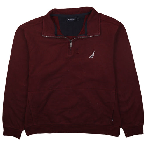 Nautica Men's Red XL 1/4 Zip Pullover Sweatshirt
