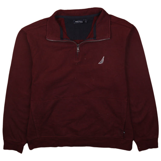 Nautica Men's Red XL 1/4 Zip Pullover Sweatshirt