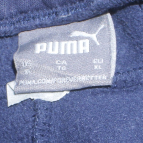 Puma Men Blue XL Sweatpants Elastic Waist Fleece Joggers