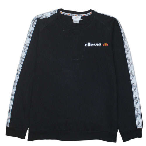 Ellesse Boys Black 14 Years Pullover Sweatshirt with Logo Trim