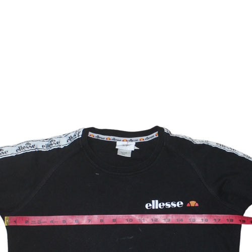 Ellesse Boys Black 14 Years Pullover Sweatshirt with Logo Trim
