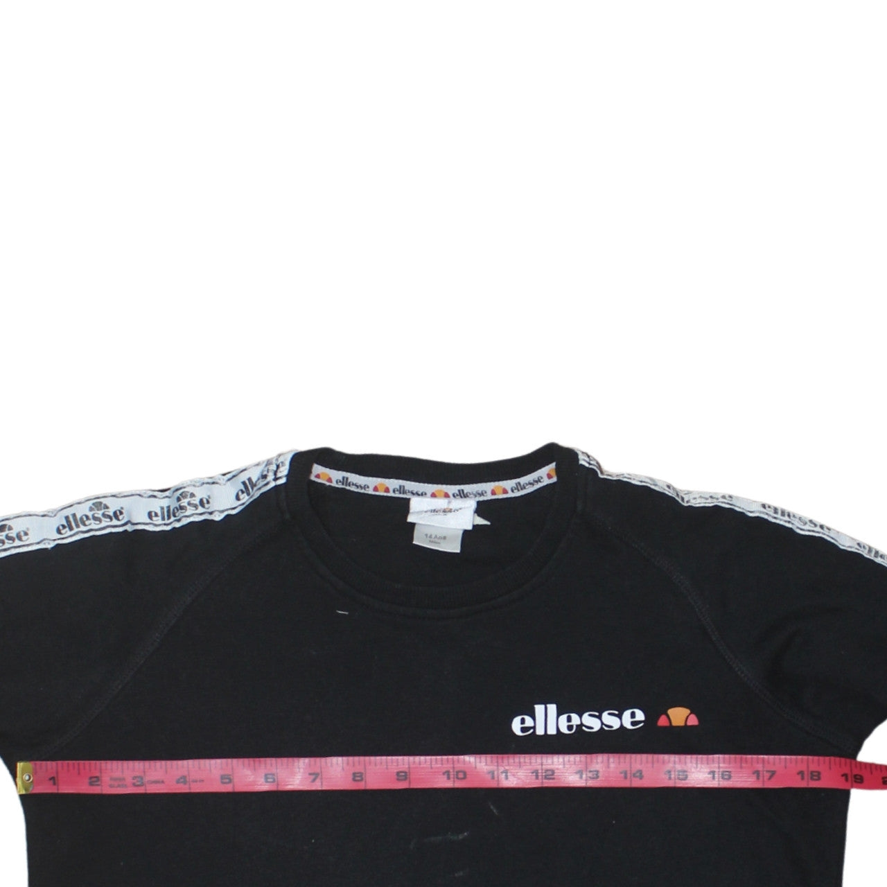 Ellesse Boys Black 14 Years Pullover Sweatshirt with Logo Trim