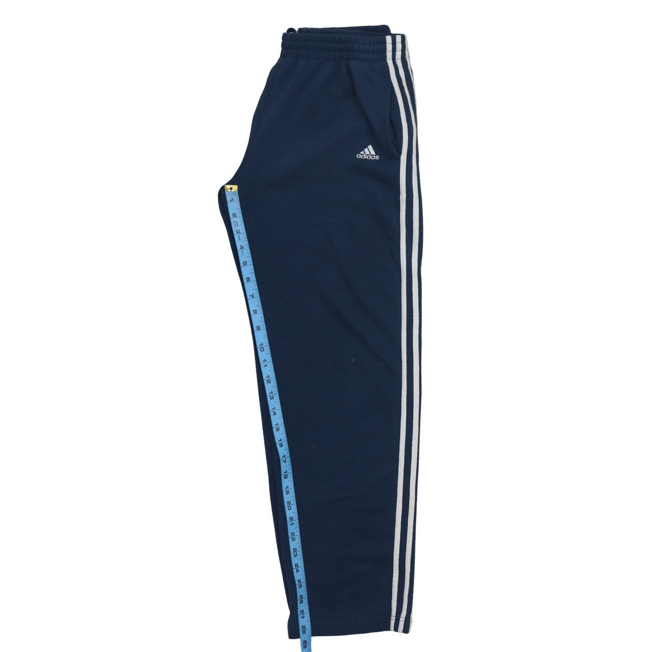Adidas Men Blue Striped Sweatpants Medium Regular Fit